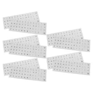 10Pcs 영어 키보드 스티커 실버 알파벳 키 라벨 초박형 컴포트 접착력 간편한 청소 노트북 PC 데스크탑