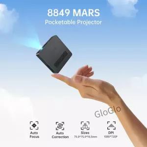 8849 MARS 미니 휴대용 DLP 포켓 사이즈 자동 초점 및 키 기능으로 노트북 PC 스마트폰과 호환 가능