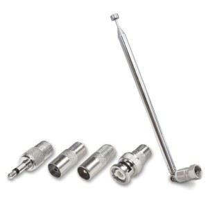4/5Pcs AV 스테레오 수신기 증폭기 로드 안테나 3.5mm 어댑터 FM 라디오 안테나 텔레스코픽 나사 F 유형 수 플러그 커넥터