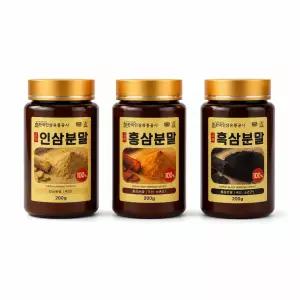 (2115) 인삼분말. 6년근 홍삼. 6년 흑삼 가루 3종 택1 파우더 고려 삼가루 삼파우더 고려삼 6년삼