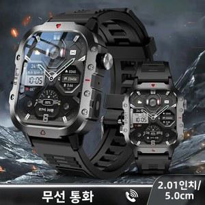 야외용 2.01 남성용 스마트워치 플래시라이트 피트니스 시계 무선 통화 스포츠 손목 스마트워치 여성용 IOS 안드로이드 2026