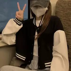 여성 간절기 데일리 오버핏 크롭 자켓 야구점퍼