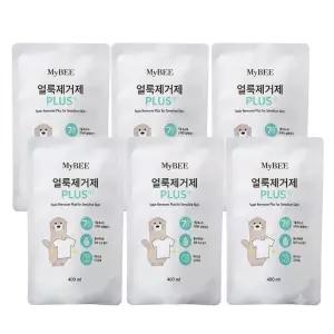 마이비 얼룩제거제 리필 400ml 6개 흰 옷 때 얼룩 와이셔츠 목때 제거