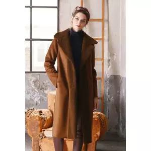 PINBLACK 리버시블 무스탕 롱코트 브라운 2363848
