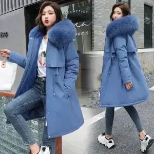 2026년 신상 여성 파카 롱코트 울 라이너 후드 재킷 퍼 칼라 두꺼운 보온 스노우웨어 패딩 6XL