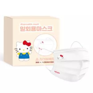 프로월드컵 마스크 소형 헬로키티 화이트 100매입 BNS