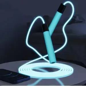 휴대용 야광 줄넘기 LED 학생 야외 스포츠 장난감 조절 가능한 홈 피트니스