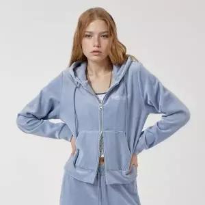 후아유 Velour Embroidery Hood Zip-up WHMZF4V21F