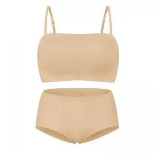 ELLE INNERWEAR [SET] 논슬립 오프숄더 쉐딩 브라 팬티 세트 - 스킨 2360633