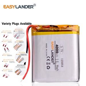 JST2.0 2P 3.7V 4000mAh 125054 리튬 폴리머 LiPo 충전식 배터리