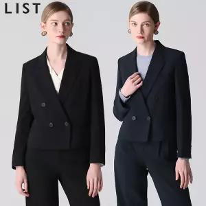 [리스트(LIST)] 피크드 더블 셋업 재킷 (택가격: 278000원)