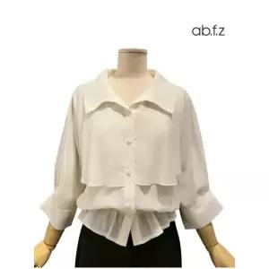 [롯데백화점]abfz 셔링 포인트 7부 블라우스 APZ5HB52G