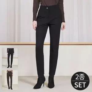 [로코엘라]카델 폰테 세미 배기핏 여성 기모 팬츠 2종세트