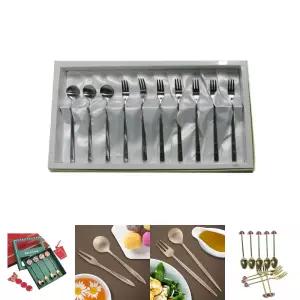 포크 수저 10세트 커트러리 숟가락 티포크 디저트/다과/티스푼/디자인/간식/카페/집들이/선물/식당/매장