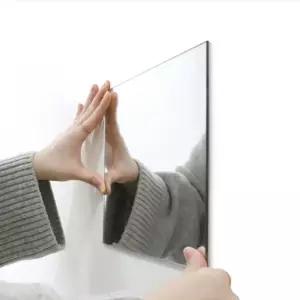 실버사각거울 국내산 아크릴 거울 3T 40x40cm 라운드형 붙이는 은경 부착 미러