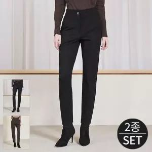 [로코엘라]카델 폰테 세미 배기핏 여성 기모 팬츠 2종세트
