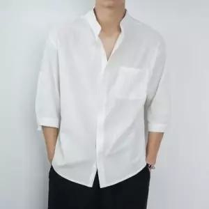 [텐바이텐][홍은]남자 7부 린넨셔츠 캐주얼 헨리넥 남방 셔츠 휴양지룩