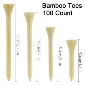 골프티꽂이 100 카운트 대나무 티 골프 공 홀더 우드 티보다 강한 4 가지 사용 가능 42mm 54mm 70mm 83mm