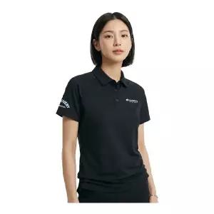 여성 라글란 소매 포인트 카라티 DWTSGB043-BKS