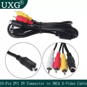 리드 AV 케이블 10 핀 DVI DV 커넥터 소니 DCR 핸디캠 캠코더 디지털 카메라 VMC-15FS AV 3 RCA S-비디오