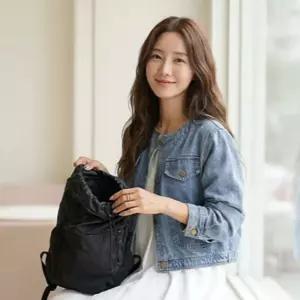 월넛트리 노카라 데님 청 자켓 여성 중청 흑청 재킷포켓 데일리 봄 가을 간절기 긴팔 숏 라운드넥 캐주얼