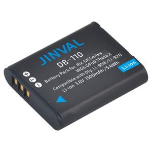 호환 JINVAL 1500mAh DB-110 배터리 LI-90B +  3중 충전기 리코 GR III HDF THETA X 올림푸스 터프 TG-5