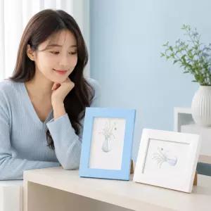 작은 사진액자 미니 소형 탁상용 스탠드 거치대 받침대 네모프레임 웨딩 결혼식 돌잔치 아기 포토테이블
