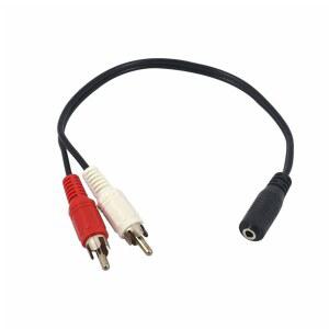Y젠더 3 5MM 스테레오 오디오 암 잭 RCA 수 소켓 스피커 2 케이블 헤드폰 Y 커넥터,
