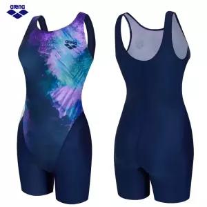아레나 여자수영복 팜스플래쉬 3부 반신 U백 A6BL1LD30_NVY