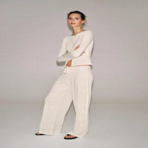 ZARA 자라 러스트 버튼 티셔츠 - 크림 5039/462/712 167009