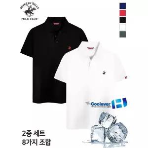 [하프클럽/비버리힐즈폴로클럽]남여공용 기능성 쿨에버 스판 쓰리버튼 반팔 카라 티셔츠