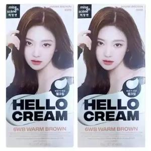 미쟝센 염색약 헬로크림 웜브라운 125g 2개
