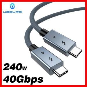 UGOURD 썬더볼트 4 타입 C 40Gbps USB4 케이블 0.2m 1m 2m 3m to 240W 고속 충전 EGPU SSD용