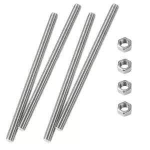 HiPicco M6 x 100mm 전산 나사산 봉 및 스터드 304 스테인리스 오른손 볼트·클램프·행거·U볼트용 M6-1