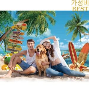 여름 하와이 해변 배경 열대 꽃 알로하 루아 바다 서핑 보드 휴일 파티 사진 장식 소품