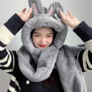 디피몰 일체형 후드 머플러 그레이 부드러운목도리