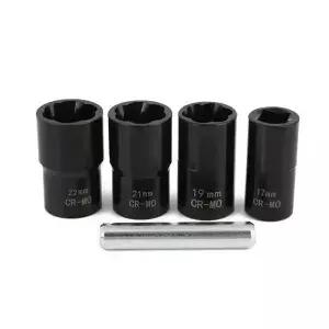 너트 제거 추출기 소켓 공구 세트 1/2인치 드라이브 임팩트 볼트 17mm 트위스트 러그 휠