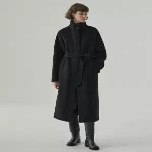 드로우핏 우먼 래빗 앙고라 울 하이넥 핸드메이드 롱 코트 [BLACK] DFWMCT5492BK