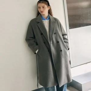 드로우핏 우먼 울 핸드메이드 더블 롱코트 [M.GREY] DFWMCT4410MGY 4481500