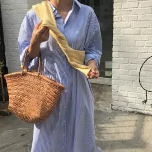 스트라이프 셔츠 루즈핏 편한 롱남방 여성원피스 여자롱원피스 2컬러