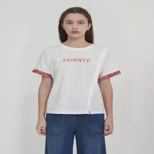 올리비아로렌 소매배색턴업 티셔츠VVCAS5M5361