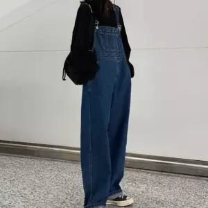 여자 멜빵바지 데님 점프수트 청멜빵바지 봄패션 코디