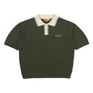 코닥 카라 배색 부클 반팔 니트 KHAKI 6402610