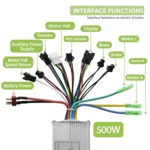 전기 브러시리스 컨트롤러 자전거 액세서리에 대 한 24V 36V 48V 60V 500W 350W 스쿠터