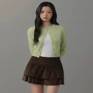 무신사 스탠다드 우먼 우먼즈 램스울 라운드 넥 크롭 가디건 페일 그린 185592