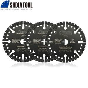 SHDIATOOL 3pcs 다이아몬드 톱 블레이드 세트 3 인치 커팅 디스크 강철 PVC 콘크리트 타일 금속 다목적 미