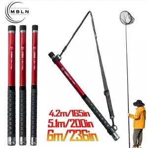 MBLN 브랜드 6m/236in 텔레스코픽 암석 낚시 그물 58cm까지 접이식 다층 탄소 섬유 부식 방지 경량