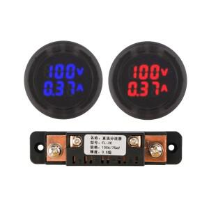 DC5-100V 1A 디지털 전압계 LED 원형 자동차 측정기 검출기 테스터 모니터