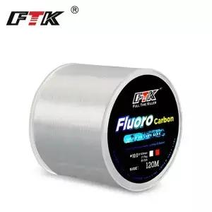 FTK 120m 낚싯줄 0.2mm-0.6mm 7.15LB-45LB 플루오로카본 코팅 처리 공정 탄소 표면 나일론 분자