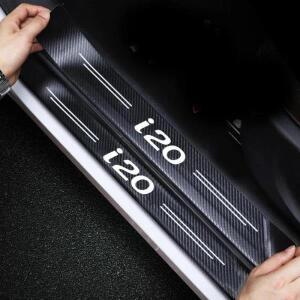 현대 i20 배지 용 카본 자동차 스티커 2021 보호 트렁크 범퍼 가드 액세서리